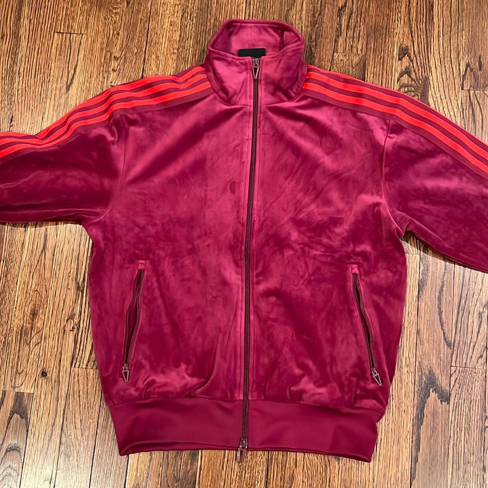 Adidas X IVY PARK Crossover Velvet Sports Long Sleeves Jacket - Cherry Red